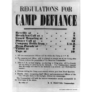   Regulations,Camp Defiance, Benjamin Mayberry Prentiss: Home & Kitchen