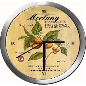  MCCLUNG 14 Inch Coffee Metal Clock Quartz Movement 