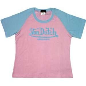  Von Dutch Originals Baseball T Shirt, Pink / Blue, Small 