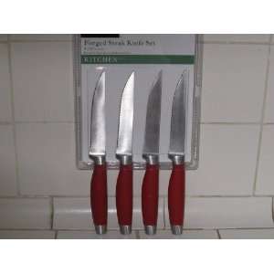  Forged Steak Knife Set   Red: Kitchen & Dining