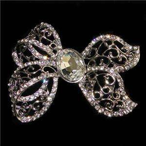 Bridal Bowknot Bow Brooch Pin Clear Swarovski Crystal  