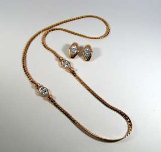 Retired Deco SWAROVSKI Rhinestone Necklace & Earrings  