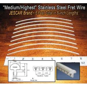  Guitar Fret Wire   Jescar Stainless Steel Medium/Highest 