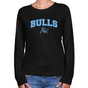 NCAA Buffalo Bulls Ladies Black Logo Arch Long Sleeve Classic Fit Tee