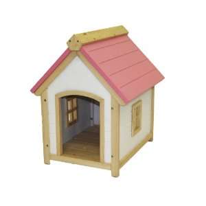   Pet Products DH2007PW Cozy Cottage Dog House, Pink/White: Pet Supplies