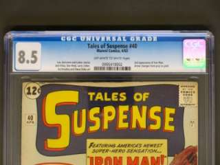 Tales of Suspense #40 MARVEL 1963 CGC 8.5 VF+ 2nd App Iron Man   1st 