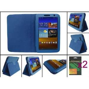  iShoppingdeals   Blue PU Leather Case Cover w/ Anti Glare 