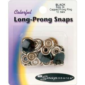  Capped Long Prong Snaps Size 24 10/Pkg Black   651004 