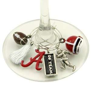  Alabama Crimson Tide NCAA Glassware Charm Set (Set of 6 