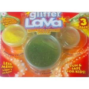  Glitter Lava 3 Pack Yello Lime & Gold Toys & Games