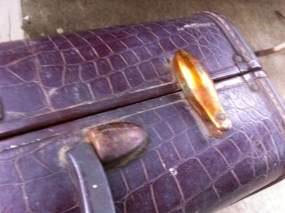 Vintage Faux Samsonite Carry On Suitcase Luggage  