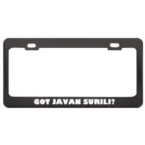 Got Javan Surili? Animals Pets Black Metal License Plate Frame Holder 