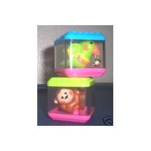    Fisher Price Animal Peek A blocks ~Monkey & Parrot: Toys & Games