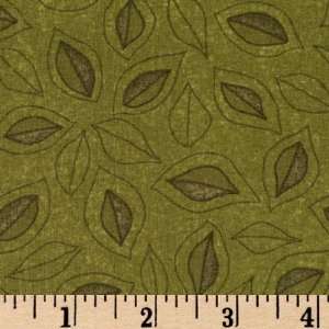  44 Wide Harvest Moon Autumn Leaves Green Fabric By The 