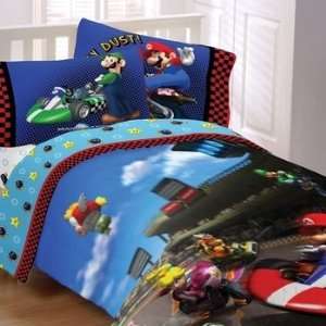 Super Mario Brothers Twin Comforter & Sheet Set (4 Piece 