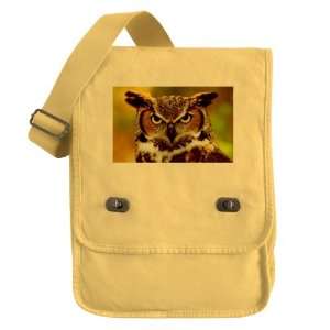    Messenger Field Bag Yellow Great Horned Owl 