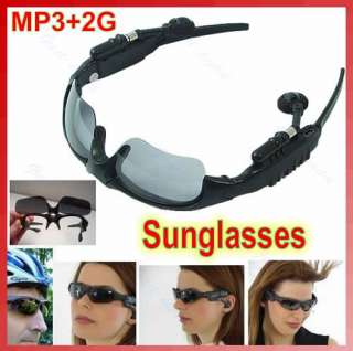   2GB 2G Mp3 Player Sport Sunglasses Headset Sun Glasses + Case  