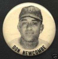 DON NEWCOMBE brooklyn dodgers button PM 10 STADIUM pin  