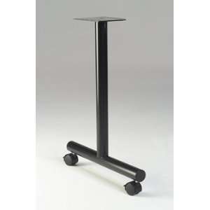  Gibraltar T Shaped Table Leg with Casters, 22 inch D x 27 