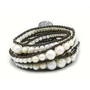  Fresh Water Pearl Wrap Bracelet: Jewelry