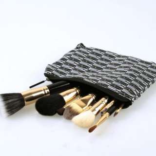 10 PCS Makeup Brush Cosmetic Brushes Set With 2 Waterproof PVC Pouch 