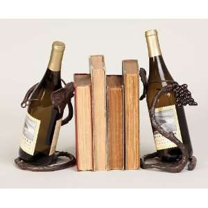  Metal Bookends, Grape Vine Wine Holder