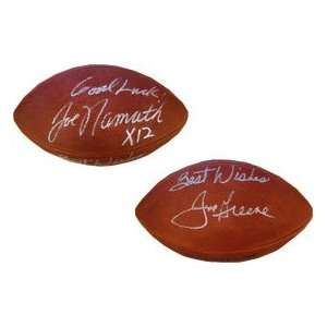  Joe Namath & Joe Greene Autographed Football Sports 