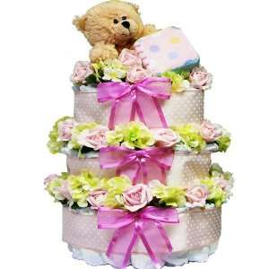 Sweet Baby GIRL Diaper Cake Gift Tower: Grocery & Gourmet Food