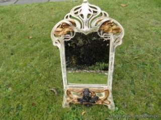 SUPERB ART NOUVEAU STYLE STYLISED LADY HEAD MIRROR ARTS AND CRAFTS 