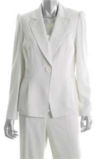 Suit Studio NEW Plus Size Pant White Pinstriped 14  