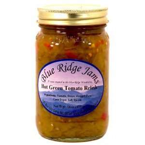 Blue Ridge Jams Hot Green Tomato Relish, Set of 3 (16 oz Jars)