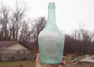 1870s UNIQUE SHAPE BULBOUS 12 COLUMN SAUCE OR FOOD BOTTLE APPLIED LIP 