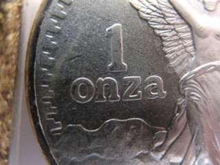 OZ 1982 ONZA BULLION ART COIN PURE SILVER.999 + GOLD  