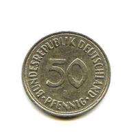 FEDERAL REPUBLIC OF GERMANY 50 PFENNIG 1966 COIN *  