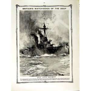  1915 WORLD WAR SAILORS SUBMARINE SHIPS QUEEN ELIZABETH 