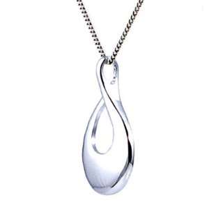  Chunky stylised teardrop stirling silver pendant (with 16 