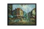   French Paris Impressionist Street Scene Acrylic Oil Painting x  