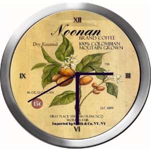  NOONAN 14 Inch Coffee Metal Clock Quartz Movement: Kitchen 