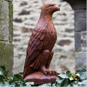 Campania International Heraldic Eagle Cast Stone Garden Statue Natural 