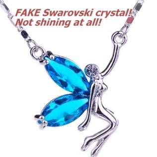 Swarovski Crystal Clover Necklace Earrings Set Blue  