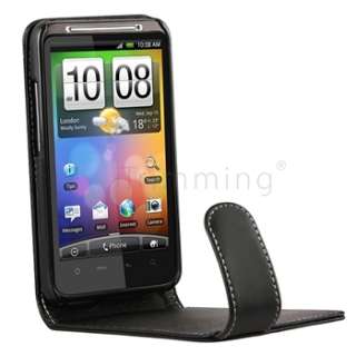 Leather Flip Case+Privacy LCD Guard For HTC Inspire 4G  