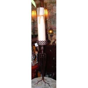  Metal Candleholder with Candle 41h