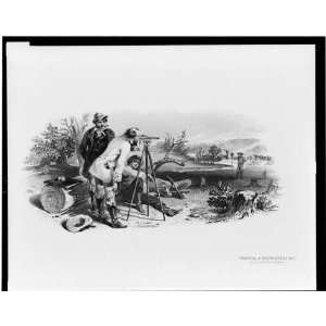  Bank note illustration showing men surveying,1856: Home 