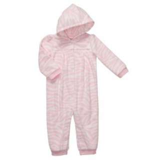  Carters Pink Zebra Stripe Fleece Jumpsuit: Clothing