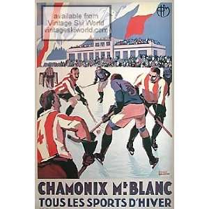  Chamonix 1924 Winter Olympics Hockey Poster: Home 