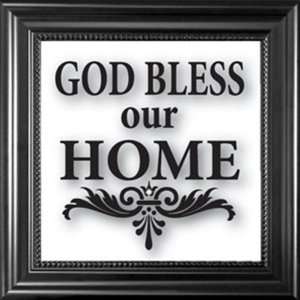  God Bless Our Home Framed Glass Sentiments: Home & Kitchen