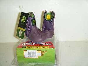 JOHN DEERE Johnny Poppers Baby Boots Sz 0 M US New  
