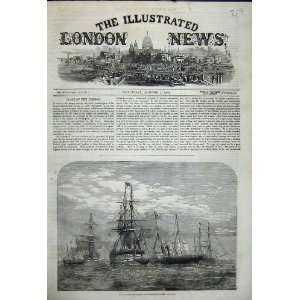   1858 Majesty Queen Cherbourg Sailing Ships Sea Print