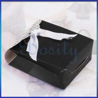 Ribbon Wedding Party Favor Candy Gift Box Ivory board  