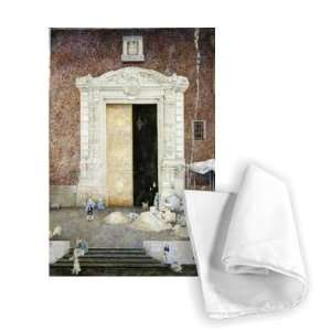  Stone masons, the Capilla de las Animas,   Tea Towel 100 